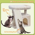 thumbnail image 3 of Small Cat Tree for Indoor Cats，Cat Tower with Scratching Post and Board，Cat House with Perch for Kitten,, 3 of 14
