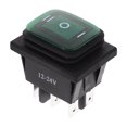 thumbnail image 1 of Rocker Toggle Switch On-Off-On 6 12V DC Car Boat Automobiles Waterproof LED Latching Switches (Green Light), 1 of 6