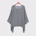 thumbnail image 4 of MIXUE Womens Summer Tops Solid Color Round Neck Long Sleeve Loose Fashion Casual Shirts For Women T-shirts Streetwear,Gray,M, 4 of 8