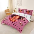 thumbnail image 3 of Castle Fairy Cute Black Girl Bedding,Polka Dot Butterfly Duvet Cover Full,Pink,1 Duvet Cover and 2 Pillowcases, 3 of 6