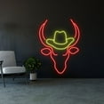 thumbnail image 2 of Handmadetneonsign Bull Head Cowboy Hat Led Sign, Bull Head Cowboy Neon Sign, Wall Decor, Bull Head Led Light, Custom Neon Sign, Bull Head Neon Light, Wall Décor, 2 of 4