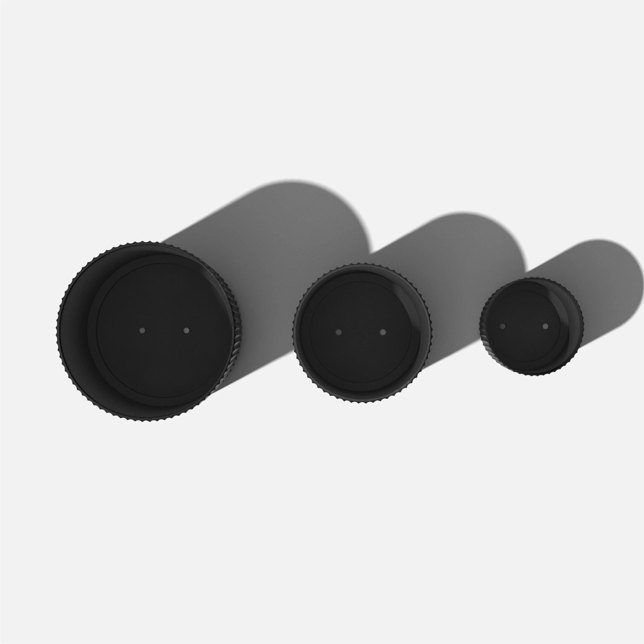 Veradek Demi Series Bundle - Three Piece Set of Plastic-Stone Planters - Black