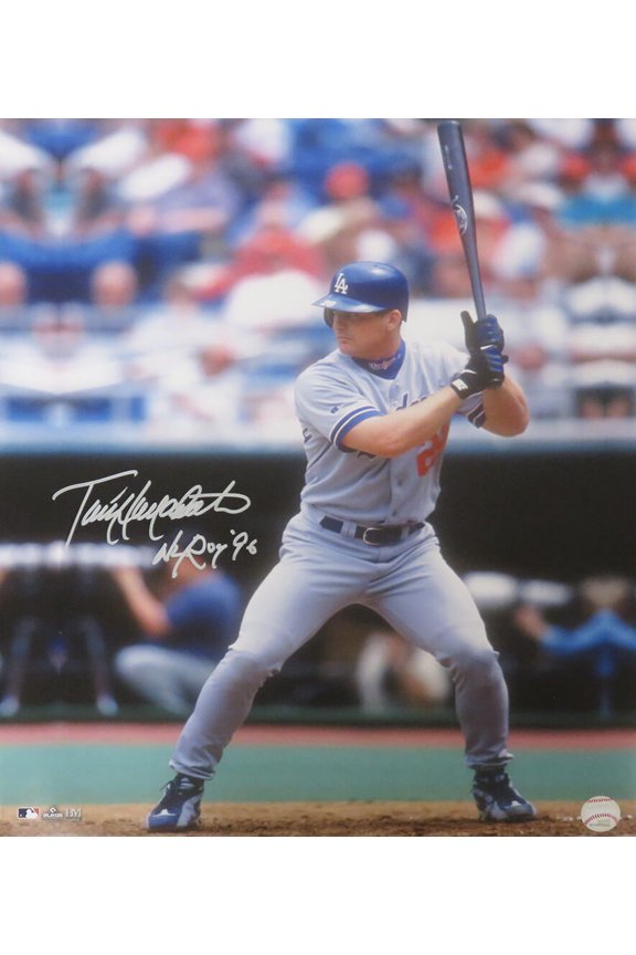 Todd Hollandsworth Signed Los Angeles Dodgers Batting Action 16x20 Photo w/NL ROY 96