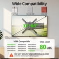 thumbnail image 4 of MountLiving Full Motion Corner TV Wall Mount for 32-65 inch TVs, holds up to 80 lbs, Max VESA 400x400mm, 29.02 inch Long Extension Arm, 4 of 7
