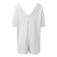 thumbnail image 5 of Rompers for Women Women's Summer Oversized Tee Romper Casual Workout Athletic Romper Backless Loose Shorts Jumpsuit Overalls Long Sleeves Women Thin Body 1st Date Outfit Super Jumpsuit Womens White M, 5 of 6