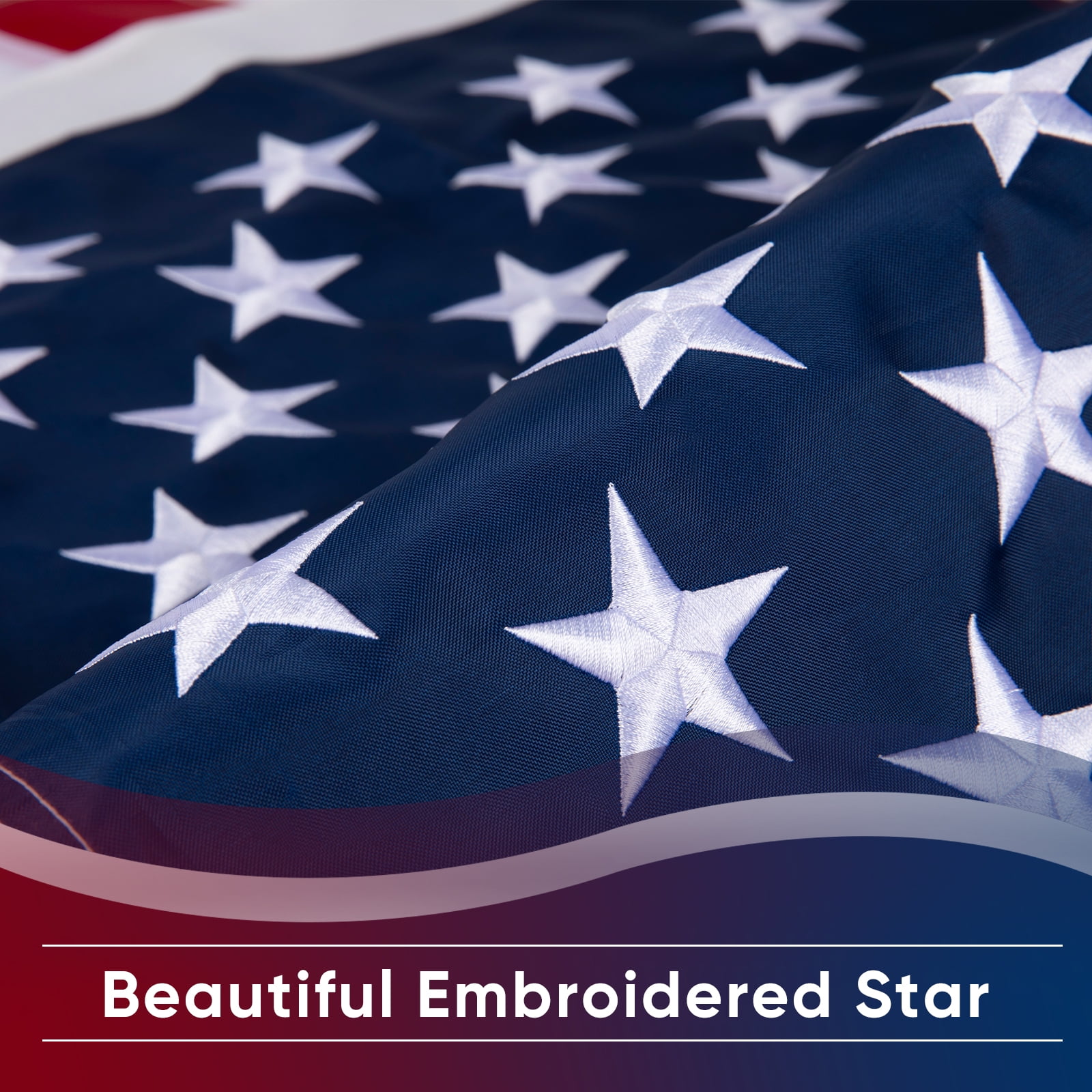 American Flag for Outside 4x6 Ft- Heavy Duty Outdoor Flag - Exquisitely Embroidered Stars - Sturdy Brass Grommets