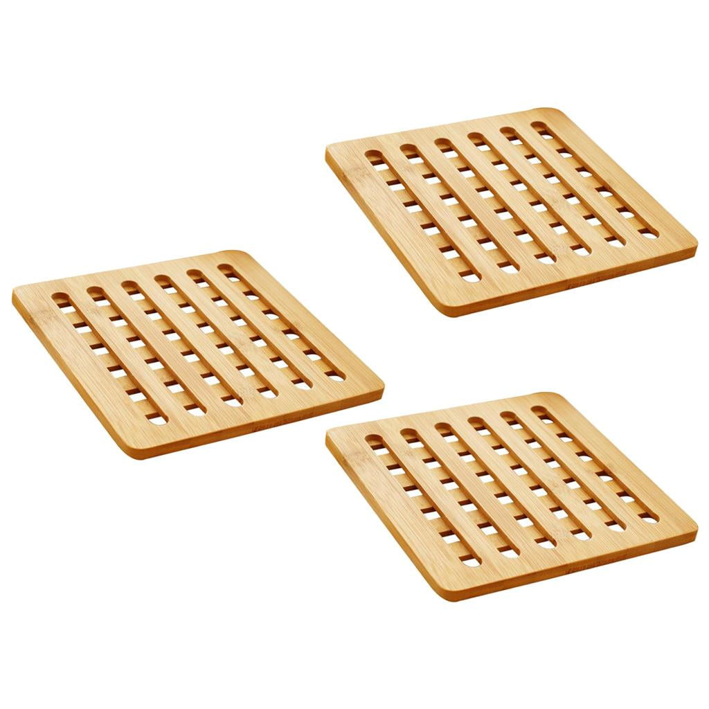 Bamboo Mat Set, Heavy Duty Hot Pot Holder Pads Coasters, Perfect for