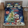 thumbnail image 2 of Merry Christmas and Happy New Year Santa Siberian Husky Holiday Xmas Winter 2025 Quilt Bedding Set Husky Dog Lover Gifts 1 Blanket Bed Cover 2 Pillowcases - 00024, 2 of 5