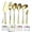 Gold, variant on Holzlrgus Rainbow Serving Spoons Set 6 Pieces, Serving Utensils Set Include Cake Server Slotted Spoon Serving Spoon Serving Fork Ladle Butter Knife Spreader Serving Set Dishwasher Safe