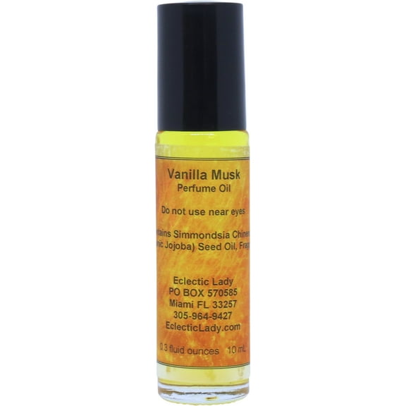 Vanilla Musk Perfume Oil, 0.3 Oz Portable Roll-On Fragrance