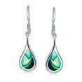 thumbnail image 2 of Bling Jewelry Womens Abalone Shell Teardrop Dangle Earrings with Iridescent Inlay, 2 of 5