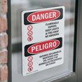 thumbnail image 4 of (2 Pack) Flammable Vapors Keep Fire Away Bilingual OSHA Danger Sign, 4 of 7