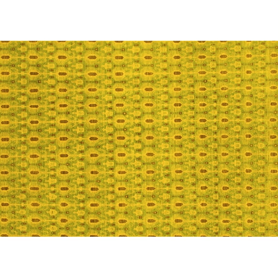 Ahgly Company Machine Washable Indoor Rectangle Abstract Yellow Modern Area Rugs, 6' x 9'