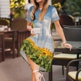 thumbnail image 3 of Naloa butterfly and sunflower Print Womens Summer A-Line Dress with Pockets,Short Sleeve Dresses,Flowy Beach Swing Dress for Vacation Travel, 3 of 6