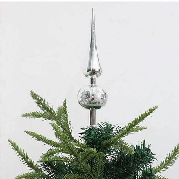 Christmas Tree Topper Decoration 3D Glitter Electroplated Pointed Fir