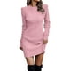 thumbnail image 1 of Vestido de punto de cuello alto y manga larga para mujer - Vestido de punto liso, poliéster/spandex - Informal/fiesta, todas las estaciones - Tallas de la S a la XXXXXL, 1 of 3