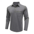 thumbnail image 6 of GA WEIHUA Clearance Sale,Mens Long Sleeve Polo Shirts Regular Fit Cotton Golf Shirt Moisture Wicking Casual Collared Tops Basic Stylish Shirt with Pocket(Gray,S), 6 of 6