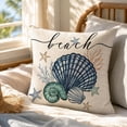 thumbnail image 7 of Summer Ocean Sea Shell Throw Pillow Covers, 17.7x17.7 Inch Love Lives Here Coastal Cushion Cases with Conch Starfish Coral Design for Holiday Seasonal Decor, 7 of 7