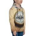 thumbnail image 3 of Daiia Magnetic Old Compass On World Map for Boys Fashion Hoodies & Sweatshirts with Kangaroo Pocket,Hooded Sweatshirt for Kid, Breathable& Moisture Wicking-Large, 3 of 6