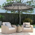thumbnail image 4 of Costway 10 FT Solar Patio Umbrella with 24 LED Lights 8 Ribs & Tilt Adjustment Gray, 4 of 10