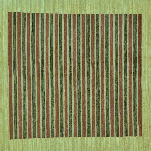 Ahgly Company Indoor Square Oriental Light Blue Modern Area Rugs, 5' Square