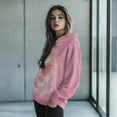 thumbnail image 2 of COEQINE Women's Hoodies Casual Printing Oversized Pullover Sweatshirts Soft Long Sleeves Y2K Cozy Fashion Loose Lightweight Sweatshirt Axolotl Pink Fall winter Outfits Clothes, S, 2 of 7