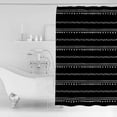 thumbnail image 2 of Black Boho Shower Curtain, 48" x 72", Geometric Stripes Triangle Waterproof Bathroom Curtain Washable Shower Curtain Set with 12 Hooks, 2 of 6