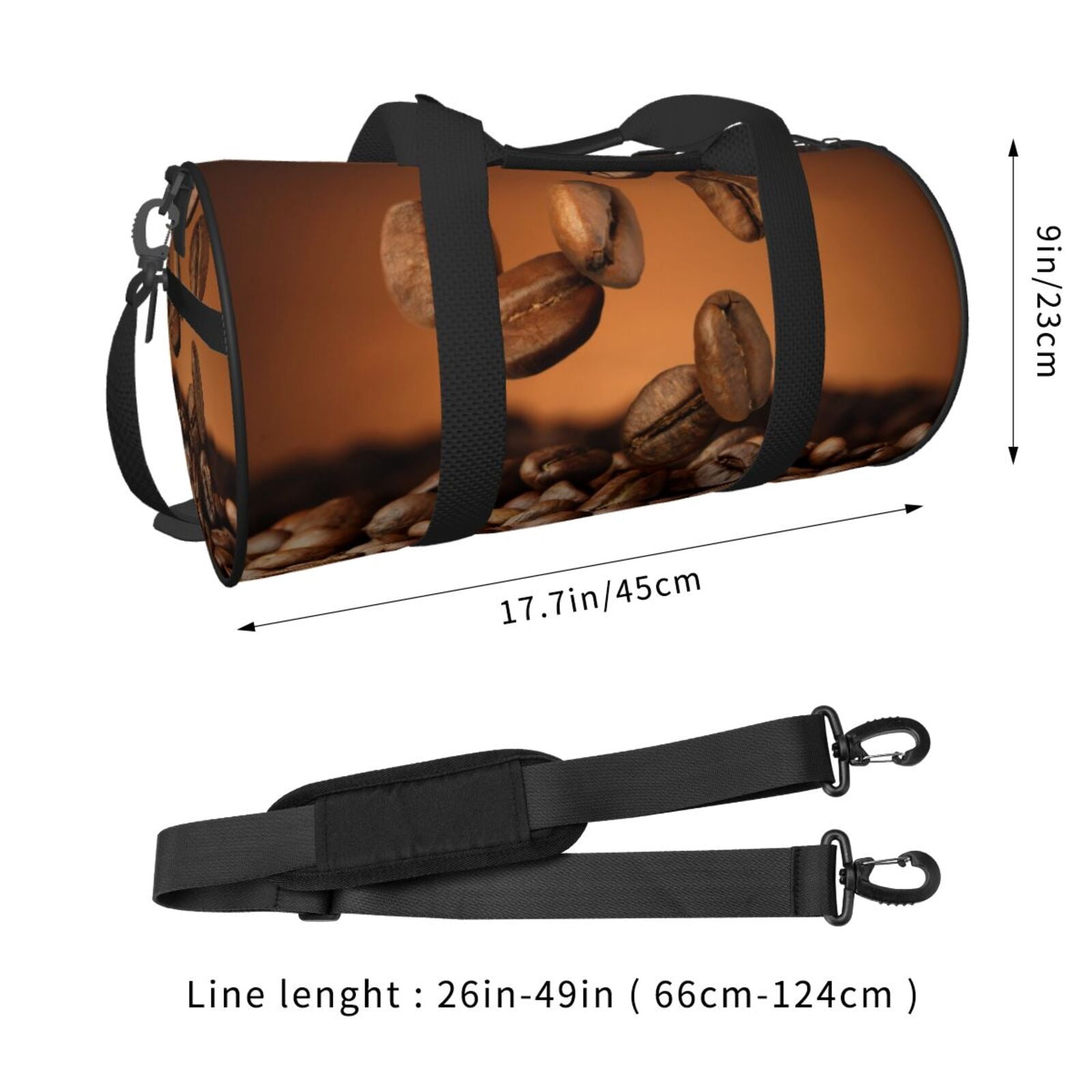 Defioc Coffee Beans for Travel Duffle Bag,Weekender Bag Carry On Tote Bags Hospital Bag Large Capacity Sport Gym Bag for Men Women Fit for Trave, Gym,Weekend