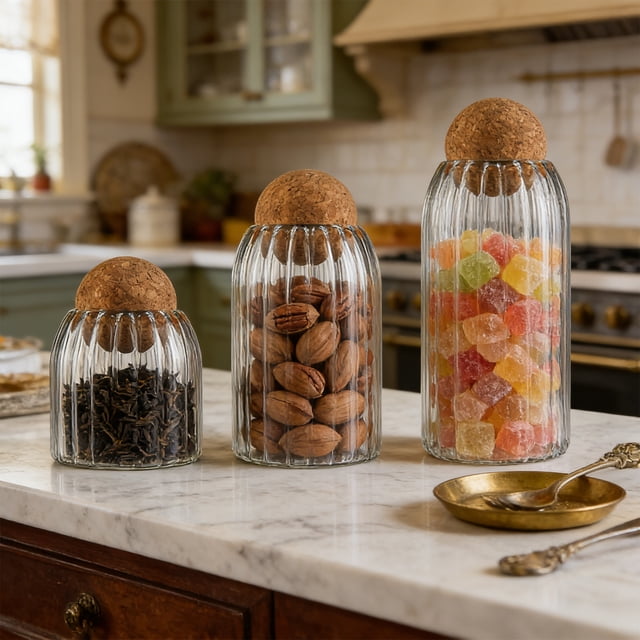 Tarros De Vidrio Para Almacenar Frasco de vidrio transparente de 1 pieza,recipiente hermético para almacenar granos de café y organizar la despensa de la cocina. Rkxzt