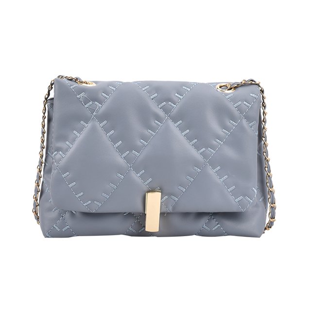 Sywqhk Bolso De Hombro Con Patrón De Celosía De Pu Para Mujer Retro, Bolsos De Cadena Informales (Azul) Sywqhk Para estrenar