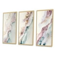 thumbnail image 3 of Designart "Enigmatic Waves in Blushing Elevation I" Abstract Liquid Ink Framed Wall Art Set Of 3 - Blue Modern Frame Gallery Wall Set For Home Decor, 3 of 6