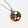 thumbnail image 4 of Mushroom Elegant Glass Circular Pendant Necklace - Women's Fashion Necklace with Stunning Design, 4 of 5