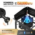 thumbnail image 2 of VINGLI 2 Burner Outdoor Propane Gas Stove with Windpanel & Side Shelves & Bag, 150,000 BTU High Pressure Stand Cooker with Regulator for Backyard Camping Home Cooking Brewing Canning Turkey Frying, 2 of 9
