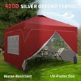 thumbnail image 2 of Outdoor Basic 12x12 Pop Up Canopy Tent with One Push Setup, Easy to Install with 4-Sidewalls for Events, Parties, Camping, Outdoor Gazebo with 4-Sandbags, Red., 2 of 11