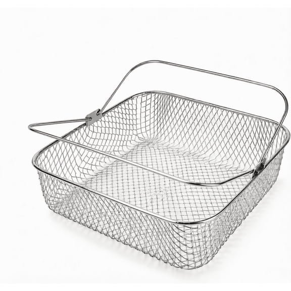 Square Air Fryer Basket with Handle, 8.5 inch Wide Air Fryer Accessories, 304 Stainless Steel Mesh, Airfryer Accessory for 5.8QT 6QT and above,Instant Vortex, Instant Vortex Plus, Phillips XXL