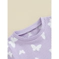 thumbnail image 6 of Elippeo Toddler Girls Summer Shorts Sets 6 12 18 24 Months 3 4 Years Short Sleeve Floral/Butterfly Print Tops Shorts Sets, 6 of 10