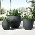 thumbnail image 4 of LuxenHome Gray MgO Round 9.2in. H Planter, 4 of 11