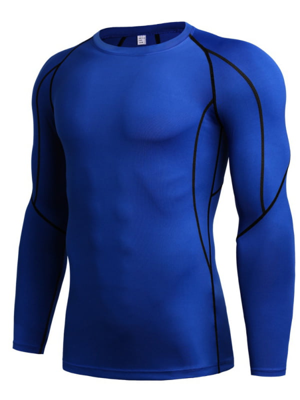 Mens Base Layer Long Sleeve T-Shirt Compression Shirt Workout Pants Activewear 