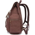 thumbnail image 3 of KAUKKO Vintage Casual Canvas and Leather Rucksack Backpack (Canvas Coffee2pc), 3 of 5
