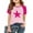 AC03-Hot Pink, variant on Girl's Star Print Short Sleeve T Shirts Crewneck Loose Fit Tops Summer Casual Blouses 2-14 Years White 160