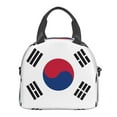 thumbnail image 2 of South Korean Flag Insulated Adults Lunch Bag with Removable Shoulder Strap&Front Pocket Lunch Tote Box Reusable Cooler Bag, 2 of 7
