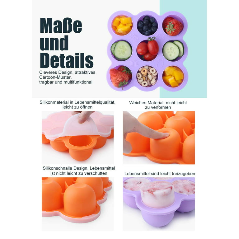 Silicone Baby Food and Breast Milk Freezer Tray with Lid