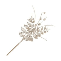 JeashCHAT Artificial Leaf Berry Stems 17.7 Inch Glitter Christmas Berry Picks Glittery Twigs Branches Christmas Tree Decorations Xmas Holiday Party Vase Decor Table Centerpiece