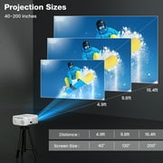 AUOSHI Mini Projector with WiFi and Bluetooth, Native 1080P Portable Projector 4K Supported, 15000 Lumens Movie Projector with Speaker, 50% Zoom, Keystone, Outdoor Projector for Home Theater, Camping