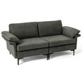 thumbnail image 2 of Resenkos Modern Fabric Loveseat Sofa for with Metal Legs and Armrest Pillows-Gray, Couch for Living Room, Loveseat Sofa for Small Spaces, Living Room, Office, Soft Couch Easy to Install, 2 of 4