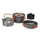 thumbnail image 2 of Juego de cocina para acampar de 3 piezas, olla, sartén, hervidor portátil con mango plegable de aluminio Naranja, 2 of 9