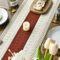 thumbnail image 3 of Sm:)e Boho Macrame Caramel Farmhouse Table Runner 12x36 Inch, Seasonal Holiday Hollow Kitchen Dining Table Decoration for Home Party Decor, 3 of 7