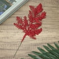thumbnail image 5 of Gustave 10 Pcs Artificial Christmas Glitter Pine Leaves Picks Needles Simulated Tree Stems Branches for Xmas Tree Garland Wreath Wedding Holiday Decorations "Red", 5 of 8