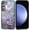 Abstract Lotus Flower Stained Glass, variant on Case for Samsung Galaxy S24, Shockproof Hard Shell + Soft Silicone 2 in 1 Hybrid, Shockproof Bumper Drop Protective - Ghost Floral Halloween