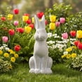 thumbnail image 2 of Urban Trends Cement Sitting 8.75" Bunny Figurine, Washed Concrete Finish Décor Statue – Gray, 2 of 6